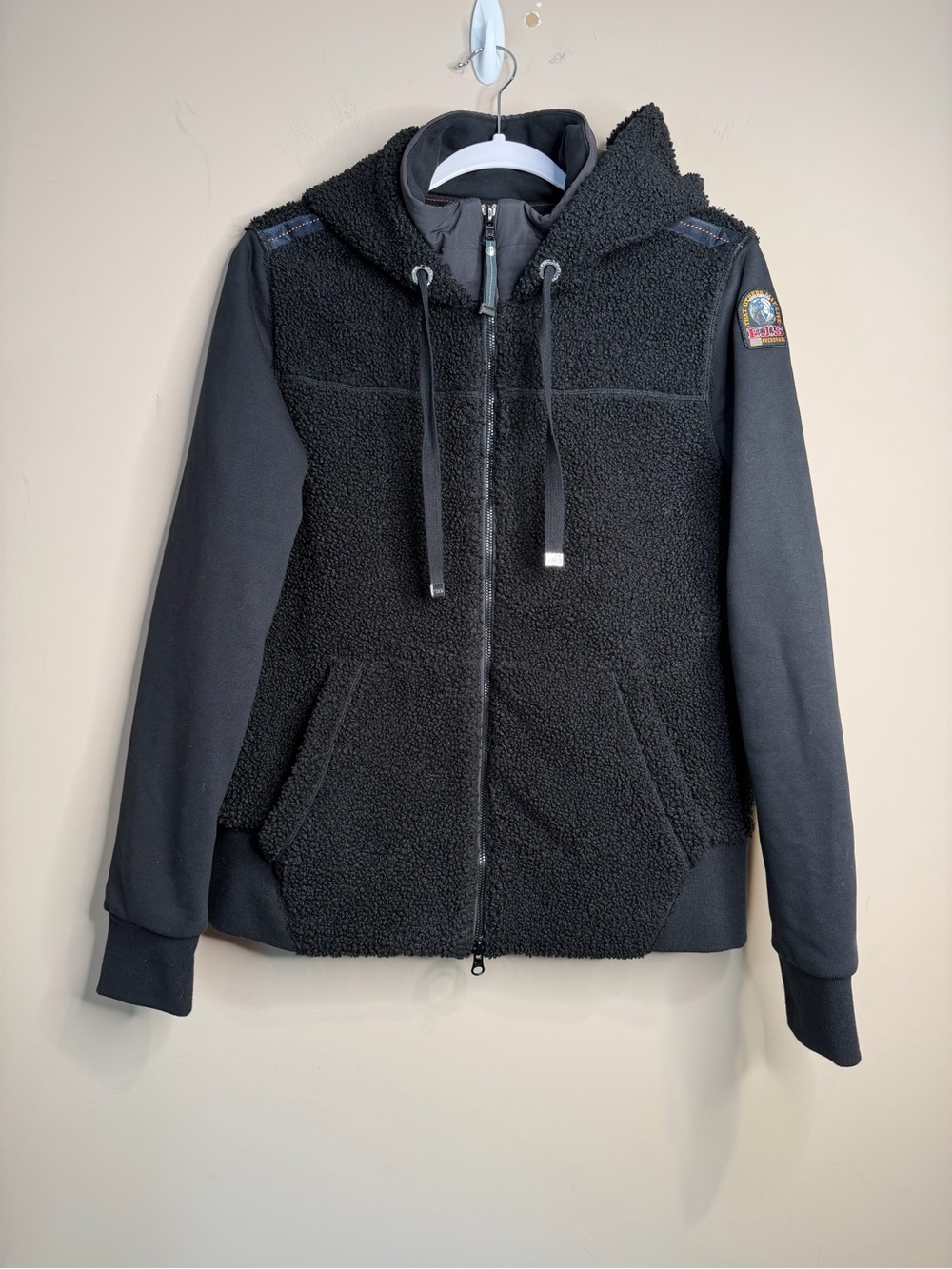 Parajumpers Moegli Power Fleece Jacket Black Hooded Full Zip Women’s Size M